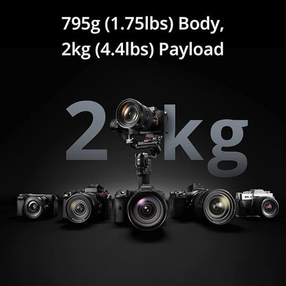 DJI RS 3 Mini, 3-Axis Gimbal Stabilizer for Cameras Canon/Sony/Panasonic/Nikon/Fujifilm, 2 kg (4.4 lbs) Tested Payload, Camera Gimbal with Native Vertical Shooting, Black