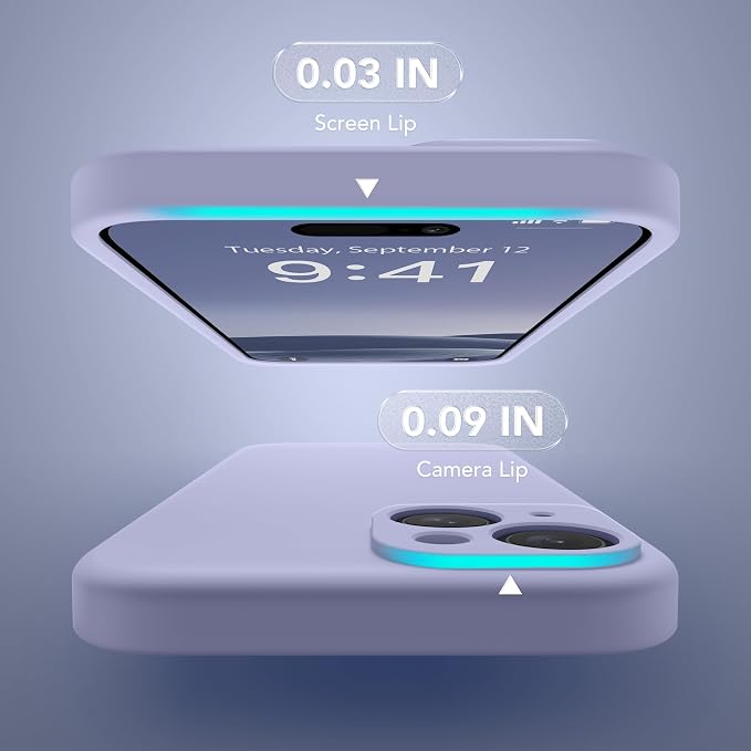 Magnetic for iPhone 13 Case, Compatible with MagSafe, [Full Camera Protection][Screen Protector] Silicone Shockproof Protective Phone Case for iPhone 13 6.1", Lilac