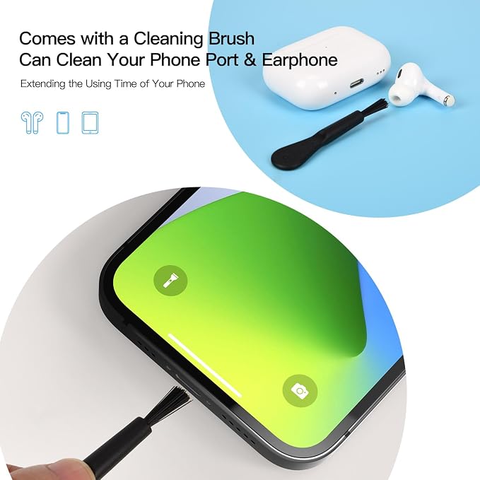 10X iPhone 14 Anti Dust Plug, iPhone Lightning Charging Port Dust Cover for iPhone 14 Pro Max, 13 Pro Max, 12 Pro Max, 11 Pro, X, XS, XR, 8, 7 iPad AirPods with Easy Grip Tab, Lanyard & Cleaning Brush