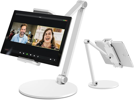 iPad Stand for Desk, Surface Pro Holder, Multi-Angle Adjustable Tablet Stand Holder for 4.7''- 13'' Screen Microsoft Surface Series, iPad Series,Samsung Galaxy Tabs,Amazon Kindle Fire, Etc. (White)