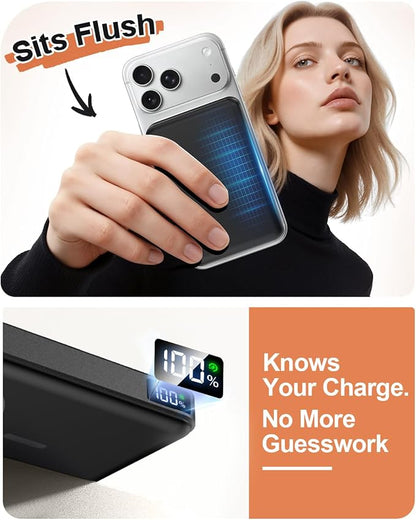 for Magsafe Portable Charger, Power Bank, 10000mAh Wireless Magnetic with Type-C 20W PD Fast Charging, LED Display for Magsafe Battery Pack,Wireless Portable Charger for iPhone 17/16/15/14 all Series