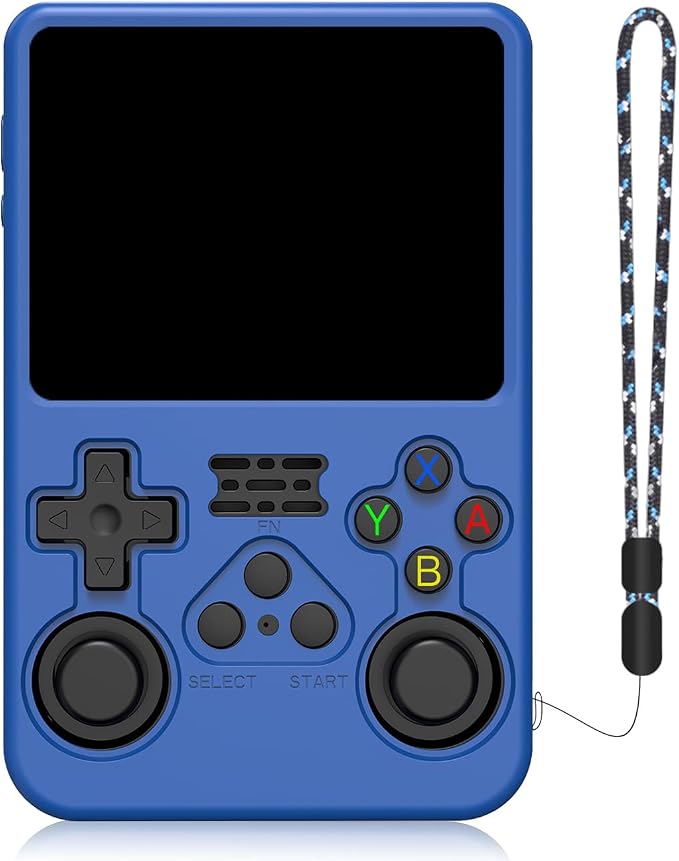 Silicone Protective Case for Anbernic R36S Game Console, Full-Body Protective Cover with Precise Cutout, Shockproof Dustproof Protector Sleeve & Scratch-Resistant Sleeve (Blue)