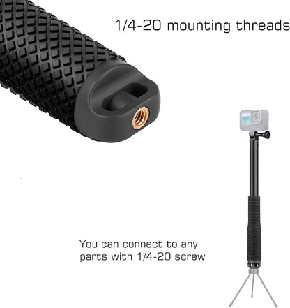 GEPULY Waterproof Selfie Stick Pole Hand Grip Adjustable Underwater Monopod for GoPro Hero 13 12 11 10 9 8 7 6 5 AKASO DJI OSMO 6 5 Pro Action Camera Black
