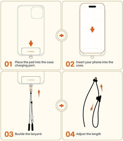 TORRAS Freedom Phone Lanyard Crossbody, Adjustable Lightweight Phone Strap with 2 Phone Tabs