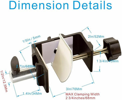 Replacement Heavy Duty C Clamp for 1/2” Base Magnifying Lamp,Desk Lamp,Swing Arm Lamp,Phone I pad Mount,Tablet Mic Holder,Table Mount Clamp for Microphone Stand Mic Boom Arm (G1 BLACK)