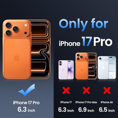 Strong Magnetic Case for iPhone 17 Pro(6.3", 2025) with Stand, Drop-Proof Bumper Cover with Contrast Color Border, Military-Grade Drop Protection, Shockproof Slim Thin Cover,Red