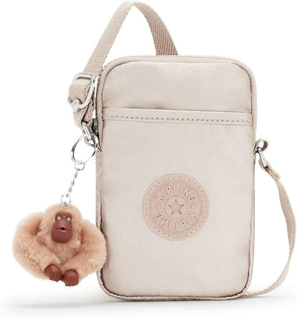 Kipling Tally Metallic Crossbody Phone Bag Quartz Metallic