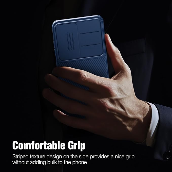 Nillkin for Samsung Galaxy S25 Plus Case with Camera Cover, [Lens Protection] Mil-Grade Shockproof Protective Bumper Hard Cover Slim Phone Case for Galaxy S25 Plus Cases 6.7'' Blue