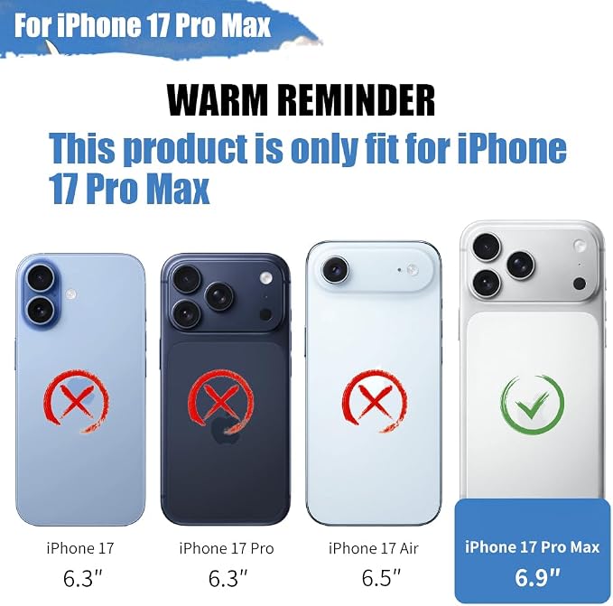 Battery Case for iPhone 17 Pro Max, 6000mAh Rechargeable Extended Battery Charging/Charger Case, Add 100% Extra Juice (6.9 Inches) Black