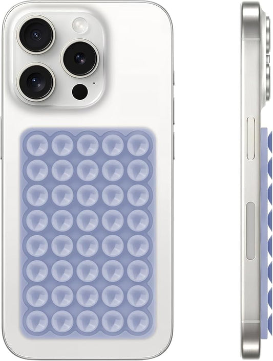 QxbBox Silicone Suction Cup Phone Case Mount, Hands-Free Strong Grip Holder for Selfies and Videos, Silicon Adhesive Phone Stand Sticky with Higher Suction Power for Cell Phone Lavender