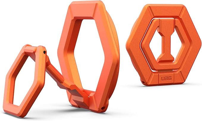 URBAN ARMOR GEAR UAG Magnetic Phone Ring Stand Compatible with MagSafe Magnet, Removable Metal Finger Ring Grip & 360 Rotation Adjustable Kickstand for iPhone 17, Galaxy S26, Burnt Orange
