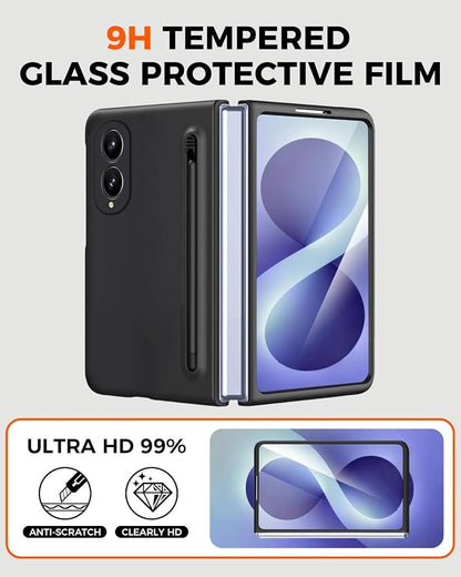 NINKI Spen for Samsung Galaxy Fold 8 Case with Screen Protector,Stylus Pen Holder Military Grade Rugged Dustproof Shockproof Pen Storage Hard Case for Galaxy Fold 8 Black