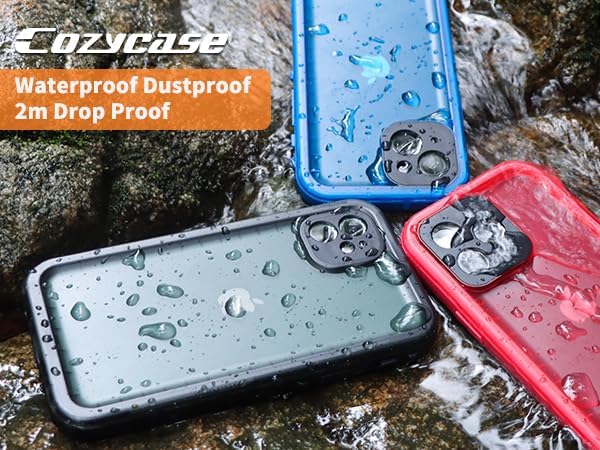 Cozycase Compatible with Waterproof iPhone 11 case, Built-in Screen Protector, Full-Body Rugged Bumper Sealed Case Cover, Shockproof Dustproof Waterproof Case for iPhone 11 6.1 inch (Blue)