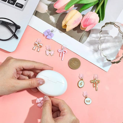 8Pcs Dust Plug Charm Type C Pink Bow Butterfly Compatible with Kindle E-Reader Phone Charging Ports Gift for Book Lover Readers Men Women Teachers Students