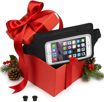 Ultimate Black Waterproof Running & Swimming Belt - Essentials Holder for Gym, Beach, Kayaking, Ski - Fits iPhone, Samsung - Touchscreen IPX8 Dry Waist Bag Pouch - Adventure-Ready Performance