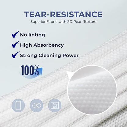 WELKIN 80 Electronics Cleaning Wipes - Non Toxic Screen Cleaner, Streak Free Touchscreen Cleaning for All Phones, Laptop, Computer, TV and Car，1 X Microfiber Cloth Included