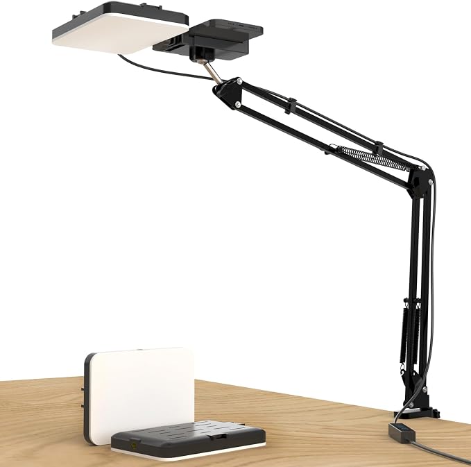 LED Selfie Light with Overhead Phone Mount，USB Powered Video Lighting Kit with Adjustable Arm Stand and 360° Phone Holder, Studio Lighting for Live Streaming, YouTube Videos, Cooking, Drawing