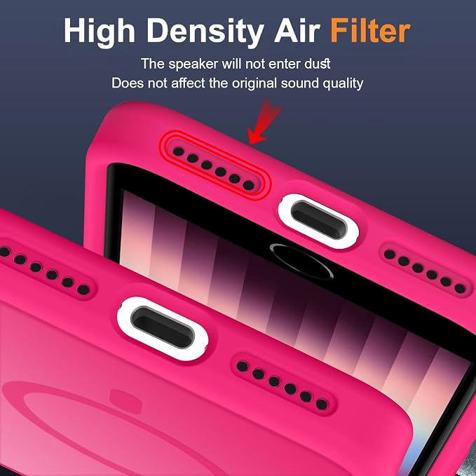 MOCCA Strong Magnetic for iPhone SE Case 2022/iPhone SE 2020 Case/iPhone 7 Case/iPhone 8 Case [Compatible with Magsafe] Slim Thin Translucent Matte Protective Cover Phone Case 4.7'', Hot Pink