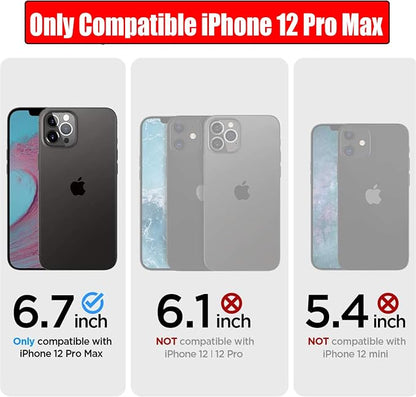 Battery Case for iPhone 12 Pro Max, 12000mAh High Capacity Rechargeable Smart Portable Charger Case Extended Battery Pack with iPhone 12 Pro Max (6.7 inch) Wireless Charging Case Support Carplay-Black