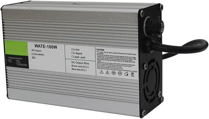 CAARLA Charger Aluminum Lithium Ion Battery 14.6V 5A Charger 12.8V 14.4V LiFePO4 Battery Smarts Charger 4S Aluminum Shell with Fan Battery Pack Charger Input 100VAC-240VAC(3P Plugs,A.U)