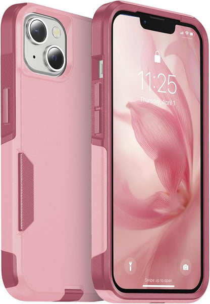 jaroco for iPhone 13 Case & iPhone 14 Case & iPhone 15 Case [Heavy Duty Protection][Compatible with MagSafe][Military Grade Drop Protection][Shockproof] with Non-Slip Removable Phone Cover 6.1''-Pink