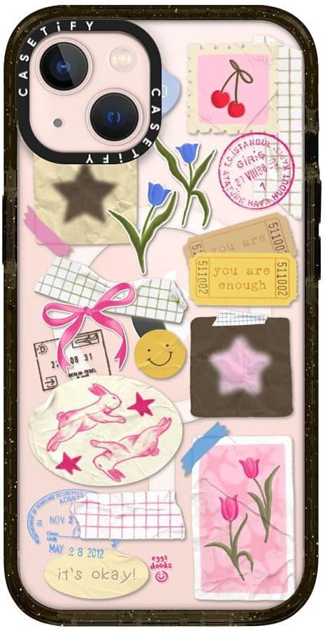 CASETiFY Impact iPhone 13 Case [ 6.6ft Drop Protection/Compatible with Magsafe ] You are Stars Collage - Clear Black