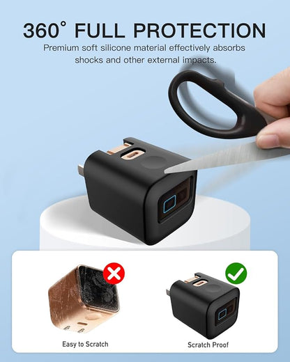 Silicone Case for Anker Nano 45W Type C Charger,Soft Silicone Protective Cover for USB C Charger Block,Shockproof,Fall-Resistant,Black