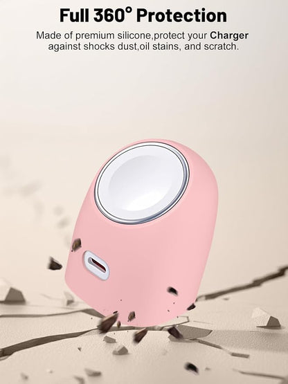 Silicone Protective Case for TORRAS Ostand 45W USB-C Charger, Full-Body Protective Cover with Precise Cutouts, Shockproof Dustproof Charging Protector Sleeve & Scratch-Resistant Sleeve (Pink)