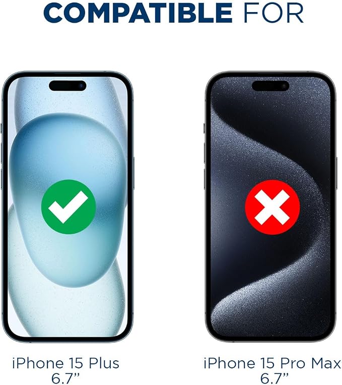 Tech Armor 3 Pack for Apple iPhone 15 Plus Screen Protector Glass Tempered Phone 6.7 inch - Ballistic, Case Friendly, Easy Install, Sensor Protection, HD, 9H Hardness, + Bonus Camera Lens Protectors