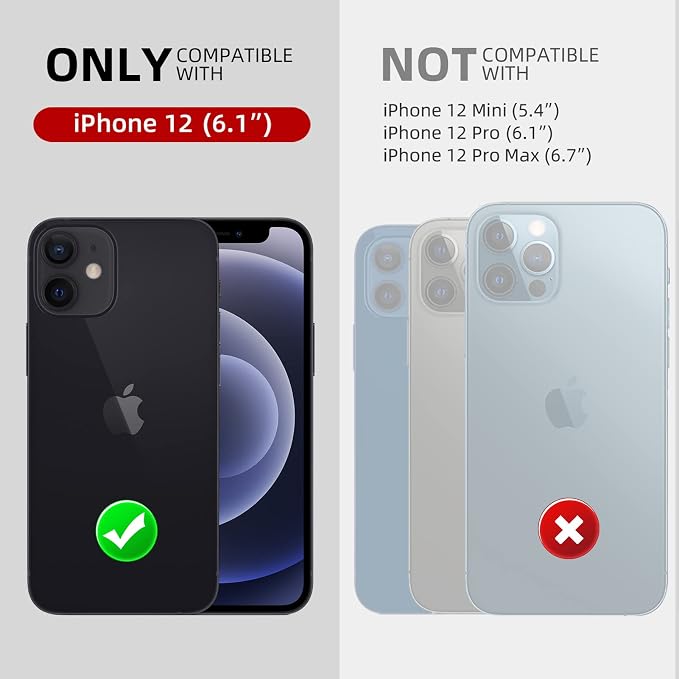 WIFORT Magnetic for iPhone 12 Waterproof Case - [Certified Water Proof & Military Protection] with [Built-in Screen Protector], Full Body Shockproof Phone Case Cover for iPhone 12 6.1"