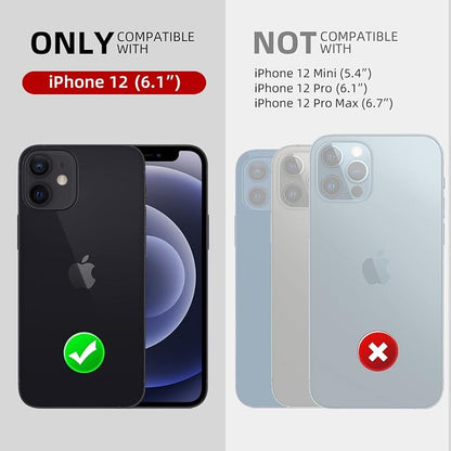 WIFORT Magnetic for iPhone 12 Waterproof Case - [Certified Water Proof & Military Protection] with [Built-in Screen Protector], Full Body Shockproof Phone Case Cover for iPhone 12 6.1"