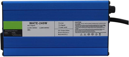 Charger Aluminum Lithium Ion Battery 12.6V 7A Charger 3S 12V Lithium Battery Pack Charger with Cooling Fan Smarts Charge Auto-Stop Aluminum Case(3P Plugs,U.K)