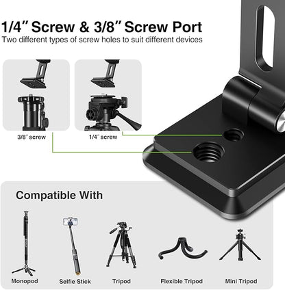 elitehood Aluminum Magsafe iPhone Tripod Mount with Arca Port, Magnetic Phone Mount for Tripod with 1/4" 3/8" Screw Adapter, Cell Phone Holder Stand for Video Recording Live Streaming Vlogging