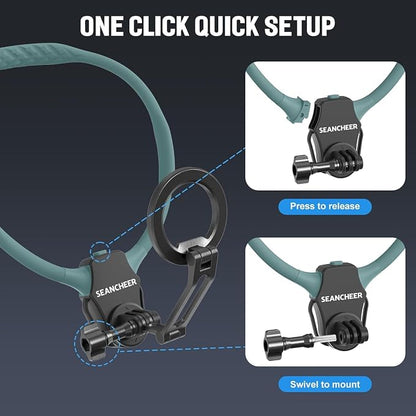 【2026 Extended Long】 Magnetic Neck Mount for Phones, 27.6" Hands-Free POV/Vlog Phone Holder for iPhone 17–12 & Android, Content Creator Essentials for Go Pro DJI, Comfortable Natural Shooting Angle