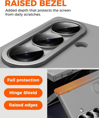 NINKI Finger Strap for Samsung Galaxy Z Fold 8 Ultra Phone Case with Screen Protector & Band,Kick Stand for Samsung Z Fold 8 Ultra Case with Handle,Thin Hinge Protection for Z Fold 8 Ultra Covers Gray