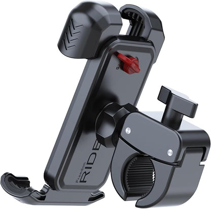 Bicycle Phone Holder,Bike Cell Phone Holder for iPhone 16 15 14 13, Galaxy S24 S23 & 4.5-7" SmartPhone,360° Rotatable Handlebar Phone Mount for Scooter ATV Road Mountain Bike Golf Car Navigation