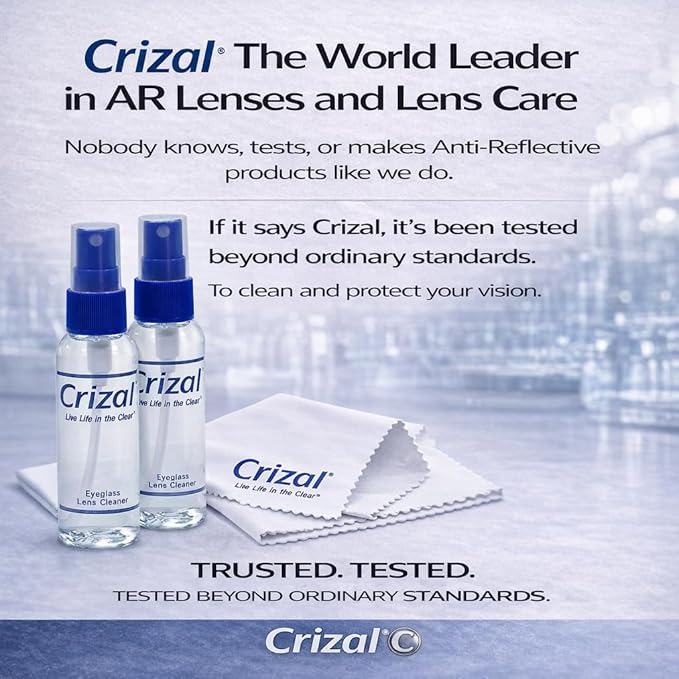 Lens Cleaning Kit – 3 Cloths +3 Solutions – Designed & Tested for AR-Coated Lenses – Complete AR Lens Care System