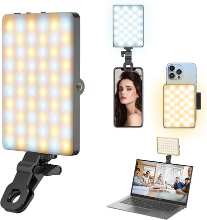 Led Selfie Light,Phone Clip,3000mAh Rechargeable, Photo Light with 3 Modes, Portable Led,iPhone,Laptop,Pictures,Video Recording,TikTok, Selfie,Live,Vlog