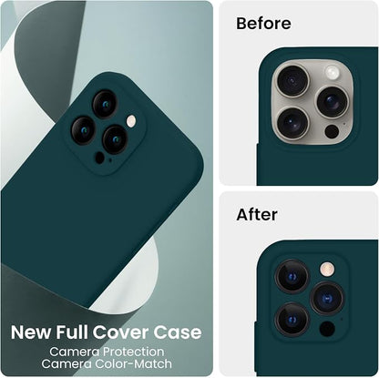 FireNova Designed for iPhone 15 Pro Max Case, Silicone Upgraded [Camera Protection] Phone Case, Soft Anti-Scratch Microfiber Lining Inside, 6.7 inch, Teal