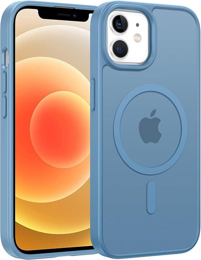 FNTCASE for iPhone 12 Phone Case: for iPhone 12 Pro Magnetic Matte Textured Military Grade Drop Protection Translucent Cell Phone Cover - Slim Durable Shockproof Protective Bumper