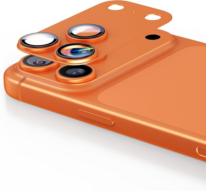 Camera Lens Protector for iPhone 17 pro max, [2026 Upgraded] Aluminum Alloy Frame with Sapphire AR+AF Glass, Military Grade, Anti-Scratch, Case Friendly, Orange