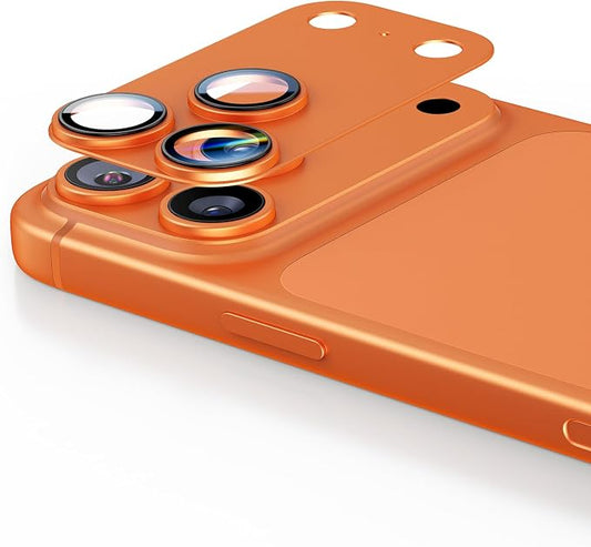 Camera Lens Protector for iPhone 17 pro max, [2026 Upgraded] Aluminum Alloy Frame with Sapphire AR+AF Glass, Military Grade, Anti-Scratch, Case Friendly, Orange