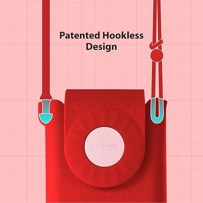 Bone Crossbody Phone Bubble Bag 1, Cell Phone Purse with Shock-Absorbing Design & Magnetic Closure, Adjustable Silicone Shoulder Lanyard Strap (Red)