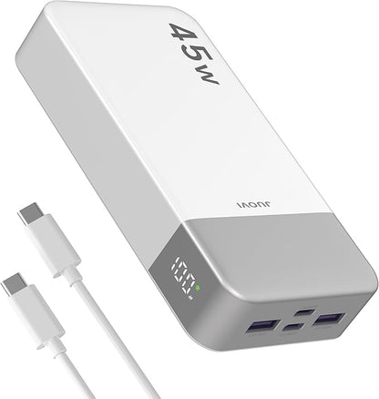 J2621 Power Bank Portable Charger 20000mAh 45W, PD3.0 QC 4.0 Fast Charging Battery Pack with LED Display,2 USB-C,2 USB-A for iPhone 15 16, MacBook