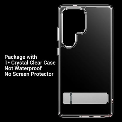Temdan Designed for Samsung Galaxy S25 Ultra Case,[Built in Hidden Kickstand][Military Grade Drop Protection] [Never Yellowing] Slim Thin Phone Case for Galaxy S25 Ultra Case 6.9"- Crystal Clear