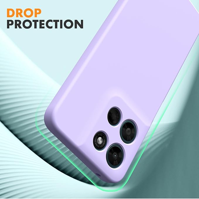 for Motorola Moto G 2026/G Play 2026 Case, 2 Pack Tempered Glass Screen Protectors, Soft TPU Liquid Silicone Shockproof Gel Cover-Light Lilac