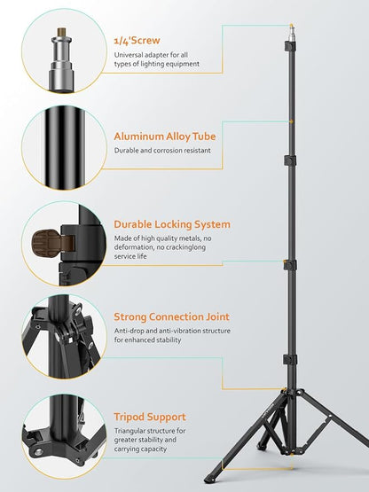 Phone Gimbal Stabilizer 3-Axis Smartphone Foldable Gimbal for iPhone Gimble with Focus Wheel-AOCHUAN Smart XE&AOCHUAN 1.7M Complete Camera Tripod& E10 Aluminum Extension Rod