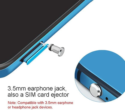 USB Type C Port Cover Plugs Metal Anti Dust Cap Protector 2 PCS with SIM Card Removal Pin Compatible with Samsung Galaxy S24 S23 S22 S21 MacBook Pro Air Laptop (Silver)
