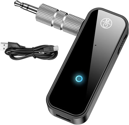 Upgraded AUX Bluetooth 5.0 Adapter for Car, 2 in 1 Wireless Bluetooth Transmitter and Receiver for TV Headphones Home Audio Speakers, Portable Wireless Audio Receiver for iPhone PC, Hands-Free Call