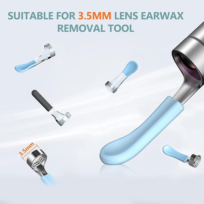 Ear Wax Removal Tool Replacement Tips, 6 pcs for Wet/Dry Earwax Cleaning, Original Ear Cleaner Camera Tips for Bebird Earsight Plus series/30S/R1/X17 Pro/D3 Pro etc